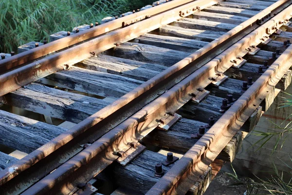 Viejo Puente Ferroviario Vía Férrea Norte Israel —  Fotos de Stock