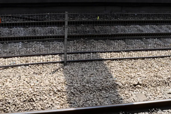 Vías Férreas Vagones Ferrocarril Una Estación Tren Norte Del Estado — Foto de Stock