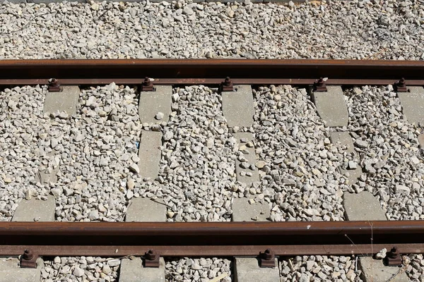 Voie Ferrée Wagons Dans Une Gare Nord État Israël — Photo