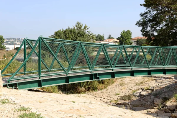 Мост Искусственное Сооружение Возведенное Над Водным Препятствием Севере Израиля — стоковое фото