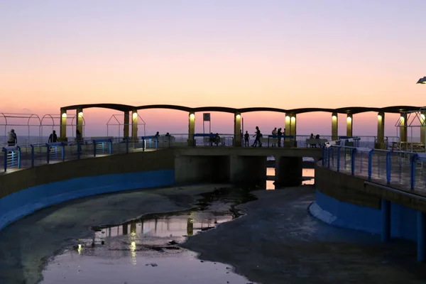 Puente Una Estructura Artificial Erigida Sobre Obstáculo Agua Norte Del — Foto de Stock