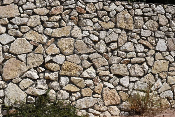 Alto Muro Pedra Concreto Construído Norte Israel — Fotografia de Stock