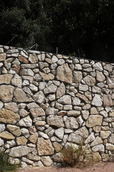 High Stone Concrete Wall Built North Israel — Stock Photo, Image