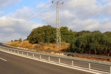 İsrail'in kuzeyinde dağlarda orman yolu 