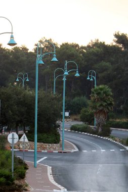 İsrail'in kuzeyinde dağlarda orman yolu 