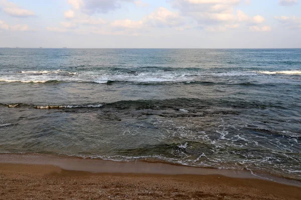 Sandiga Kusten Medelhavet Norra Israel — Stockfoto