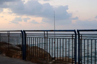 İsrail'in kuzeyinde Akdeniz kıyılarında bir şehir orman parkı çit 