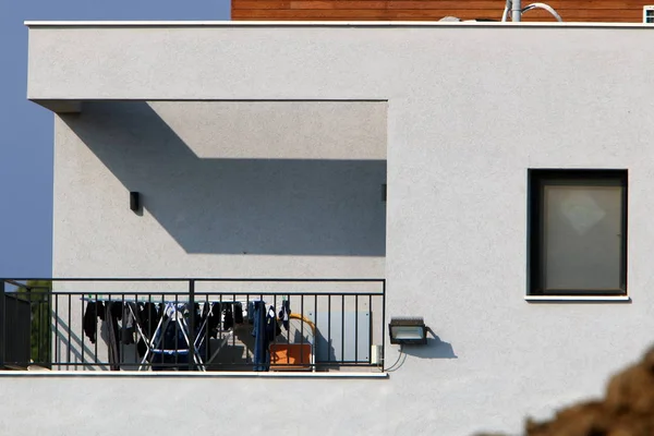 Балкон Архитектуре Представляет Собой Платформу Перилами Закрепленную Выступающих Стены Бамперах — стоковое фото