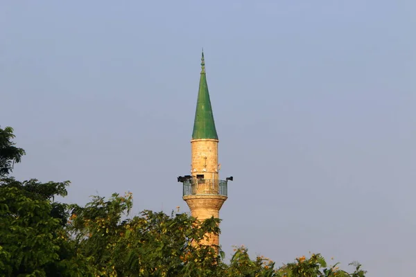 Bâtiments Structures Dans Ancienne Forteresse Croisée Dans Ville Acre Sur — Photo