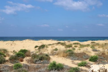 İsrail devletinin kuzeyinde Akdeniz'in ıssız kıyıları 