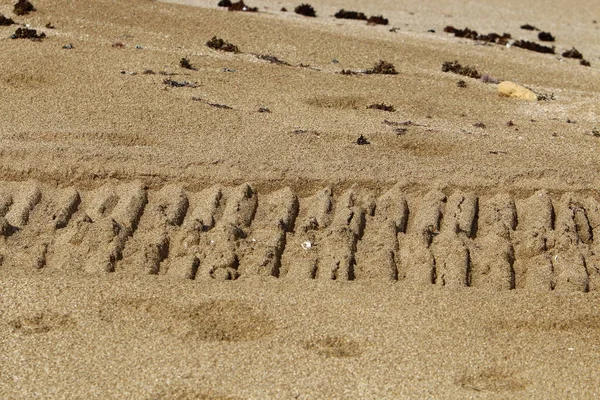 Footprints Sand Shores Mediterranean Sea North Israel — Stock Photo, Image