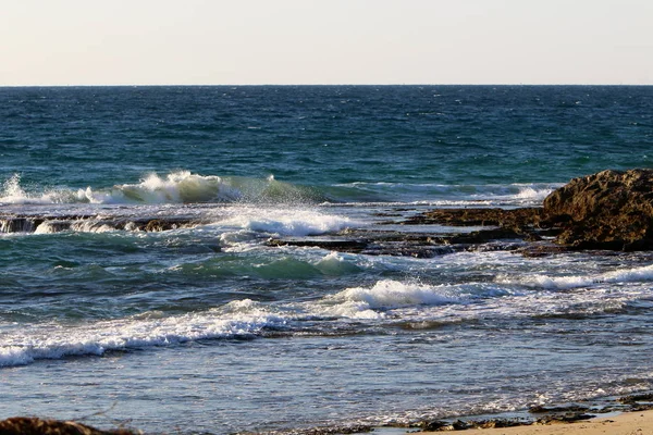 Deserted Coast Mediterranean Sea North State Israel — Stock Photo, Image