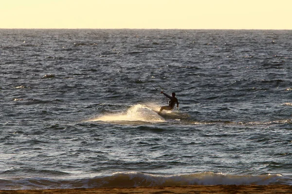 Costa Deserta Del Mar Mediterraneo Nel Nord Dello Stato Israele — Foto Stock