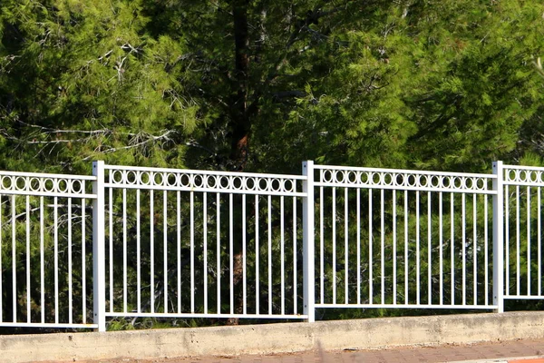 İsrail'in kuzeyinde Akdeniz kıyısında bir şehir orman parkı çit 