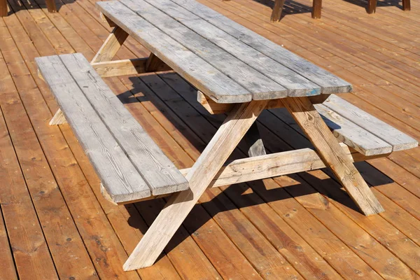 Bench City Park Shores Mediterranean Sea Northern Israel — Stock Photo, Image