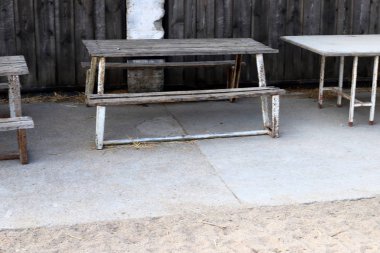 Kuzey İsrail'de Akdeniz kıyısında bir şehir parkında tezgah 