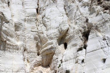 İsrail devletinin kuzeyindeki dağların ve kayaların dokusu 