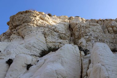 İsrail devletinin kuzeyindeki dağların ve kayaların dokusu 