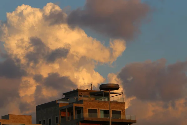 Nubes Cielo Sobre Mar Mediterráneo Norte Israel — Foto de Stock