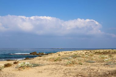 İsrail devletinin kuzeyinde Akdeniz'in ıssız kıyıları 