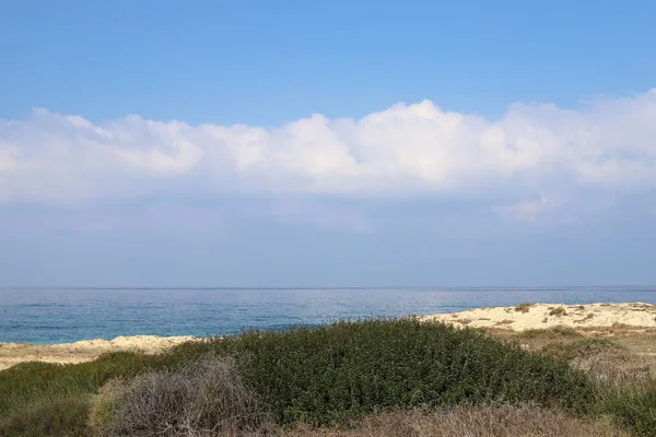 Costa Deserta Mar Mediterrâneo Norte Estado Israel — Fotografia de Stock