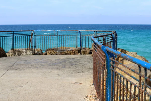 Fence City Park Shores Mediterranean Sea North Israel — Stock Photo, Image