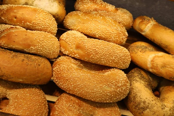 Brot Backwaren Und Orientalische Süßigkeiten Werden Einem Geschäft Israel Verkauft — Stockfoto