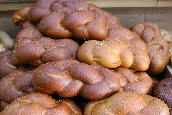 Chleb Wyroby Piekarnicze Słodycze Orientalne Sprzedawane Sklepie Izraelu — Zdjęcie stockowe