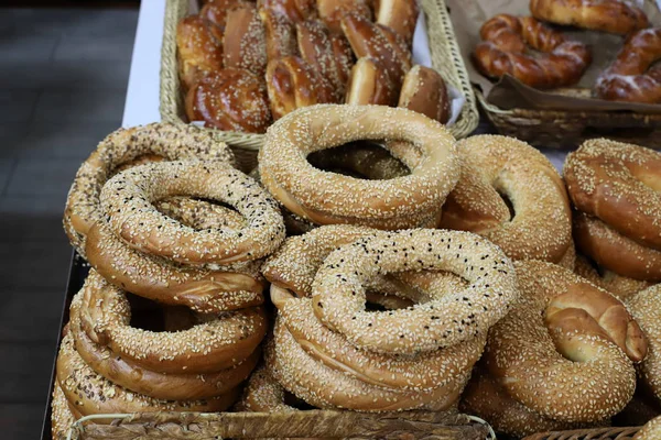 Brot Backwaren Und Orientalische Süßigkeiten Werden Einem Geschäft Israel Verkauft — Stockfoto