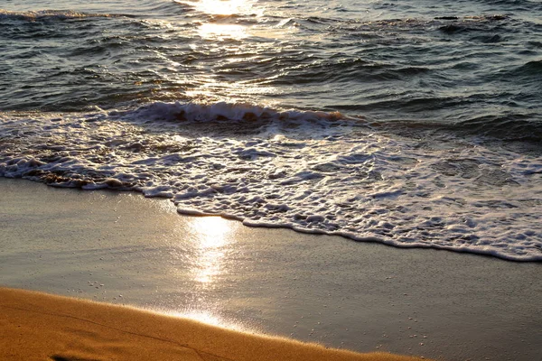 Srail Kuzeyindeki Akdeniz Güneş Ufuktan Batıyor Gün Sona Eriyor — Stok fotoğraf