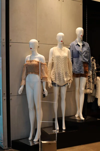 以色列北部一个大城市的商店橱窗里 一个人体模特站在商店里 — 图库照片