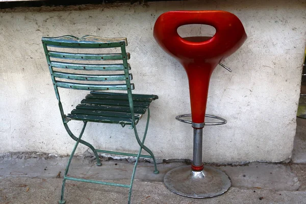 Chaise Longue Dans Parc Urbain Bord Mer Méditerranée Dans Nord — Photo