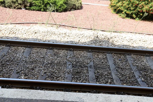 Férrea Vagões Estação Ferroviária Haifa Israel — Fotografia de Stock