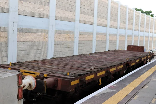 Spoorbaan Wagons Haifa Treinstation Israël — Stockfoto