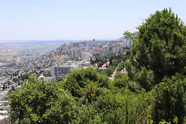 Hajfa Jest Portowym Miastem Wybrzeżu Morza Śródziemnego Północy Izraela Gorące — Zdjęcie stockowe