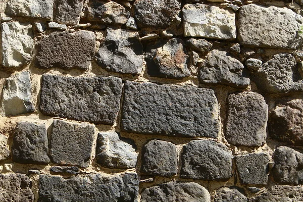 Muro Alto Pietra Cemento Struttura Della Parete Pietra — Foto Stock