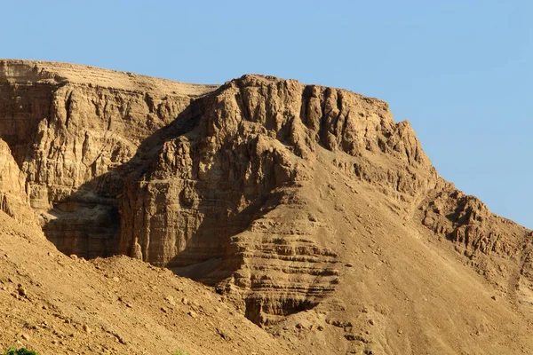 Гірський Ландшафт Юдейській Пустелі Берегах Мертвого Моря Ізраїлі Гаряче Літо — стокове фото