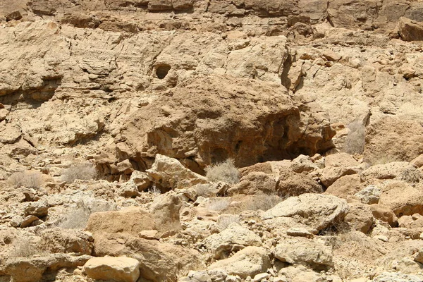 Berglandschap Judese Woestijn Aan Kusten Van Dode Zee Israël Hete — Stockfoto