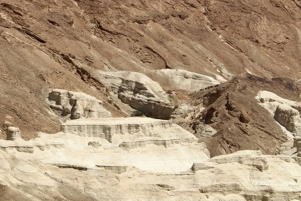 Горный Пейзаж Иудейской Пустыне Берегу Мертвого Моря Израиле Жаркое Лето — стоковое фото
