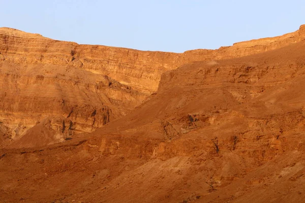 Berglandschaft Der Jüdischen Wüste Ufer Des Toten Meeres Israel Heißer — Stockfoto