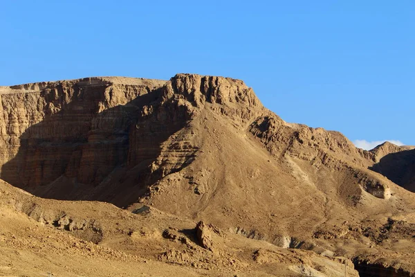 Berglandschap Judese Woestijn Aan Kusten Van Dode Zee Israël Hete — Stockfoto