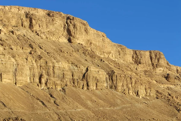 Paisagem Montanhosa Deserto Judeia Nas Margens Mar Morto Israel Verão — Fotografia de Stock