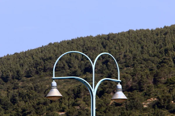 Электрическая Лампа Установлена Городском Парке Севере Израиля — стоковое фото