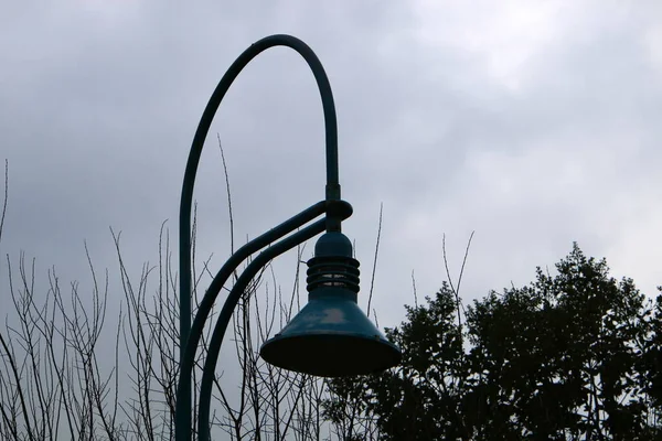 Electric Lamp Installed City Park Northern Israel — Stock Photo, Image