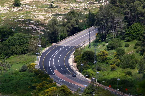 Асфальтовая Дорога Израиле Севера Жаркое Лето Израиле — стоковое фото