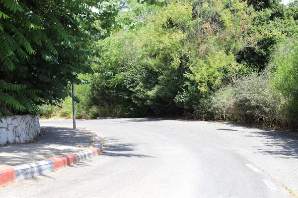北から南へイスラエルのアスファルト道路 イスラエルの暑い夏 — ストック写真