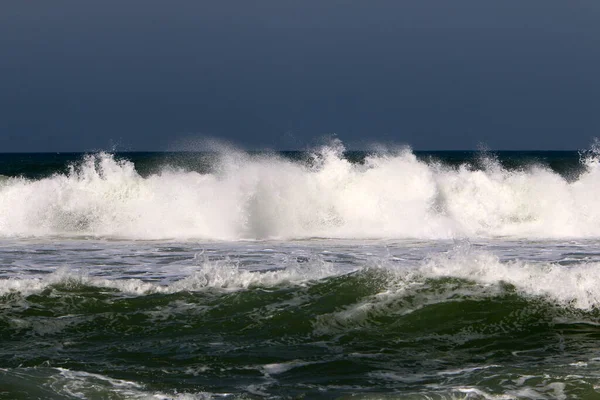 Riva Del Mar Mediterraneo Nel Nord Dello Stato Israele Estate — Foto Stock