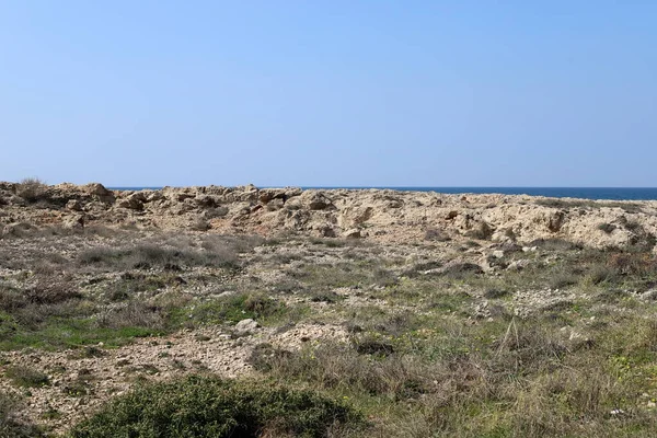 Kust Van Middellandse Zee Het Noorden Van Staat Israël Hete — Stockfoto