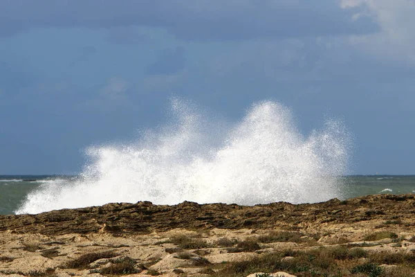 Pantai Laut Mediterania Sebelah Utara Negara Israel Musim Panas Israel — Stok Foto
