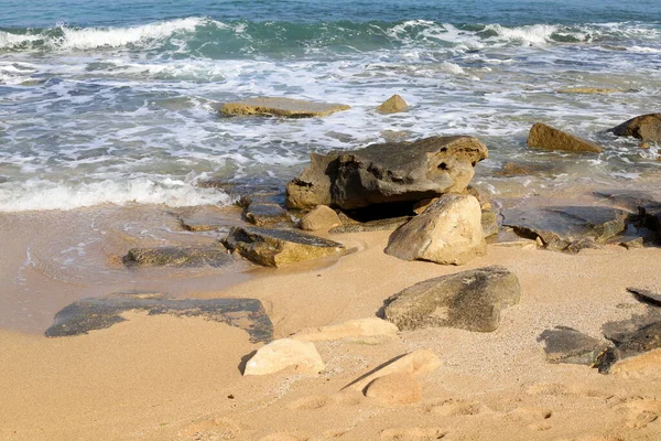 Stenen Schelpen Aan Oevers Van Middellandse Zee Het Noorden Van — Stockfoto